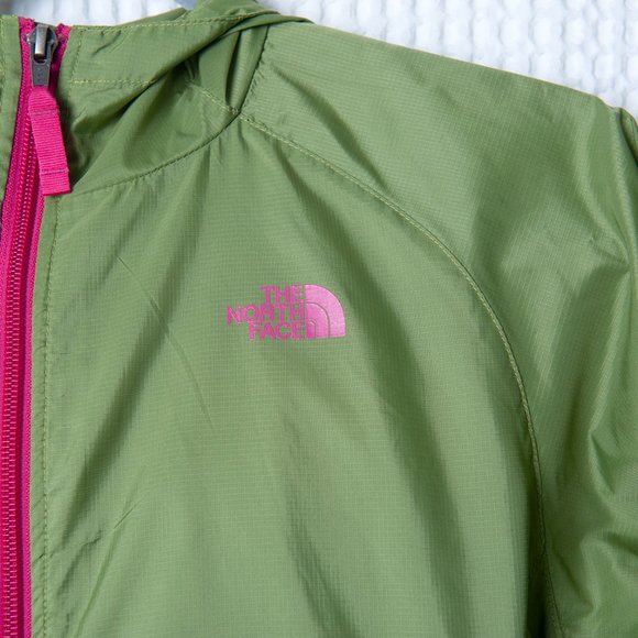 The North Face Rain Jacket Windbreaker Girl's Size L 14/16 Green Hooded - Picture 3 of 7